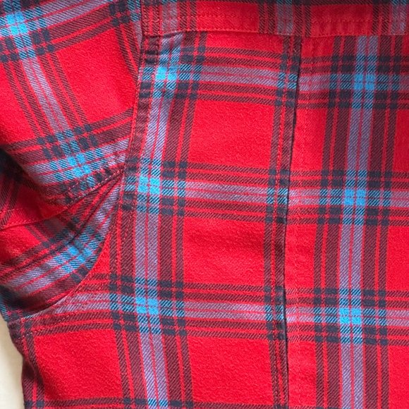 Duluth Trading Co. Plaid Long Sleeve Shirt Small EUC Red Blue Black Cotton Blend - Picture 12 of 14